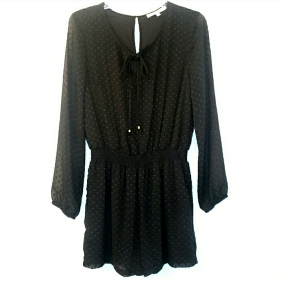 Romper Black Semi Sheer Sleeves By Daniel Rainn ❤ RET $69 - Picture 3 of 12
